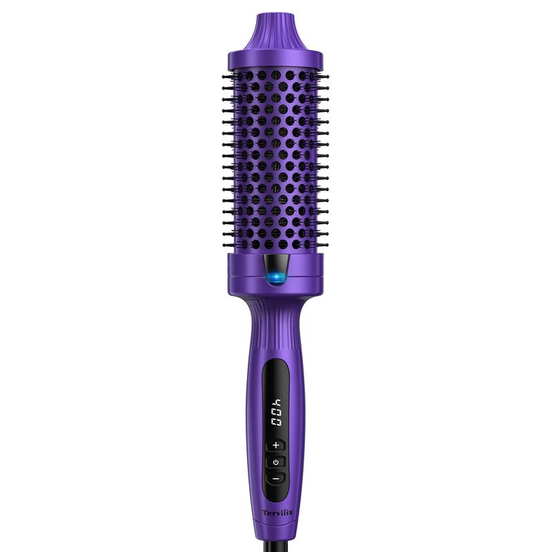 Terviiix 1.77 Inch Ionic Thermal Brush, Double MCH Heating, Digital Display 9 Temperatures, Dual Voltage