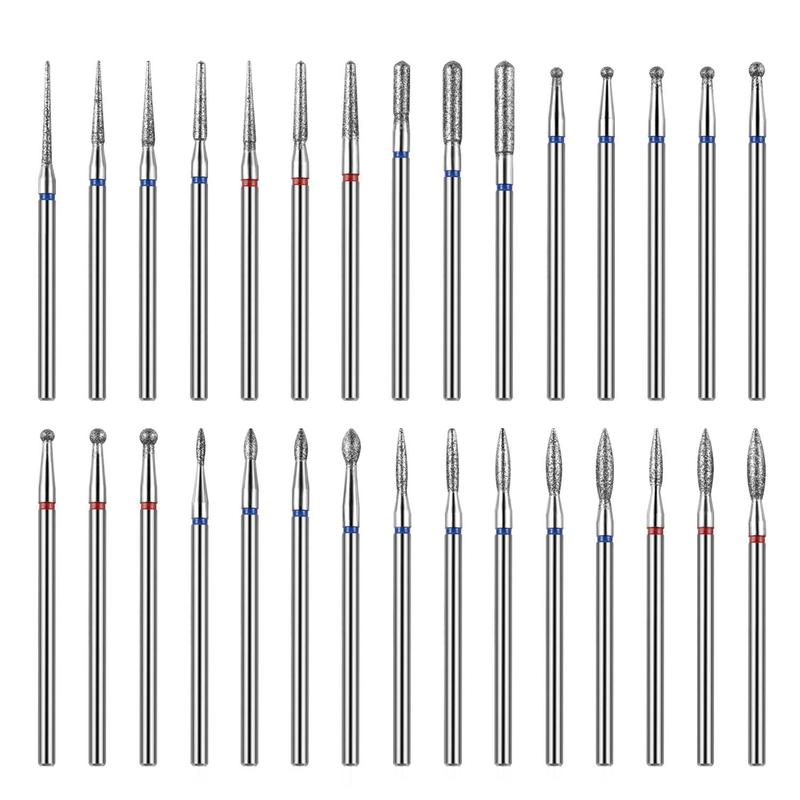 Nail Drill Bit Set with Storage Case, 30pcs Nail Polishing Head, Professional Manicure Tool for Beauty Salon Use