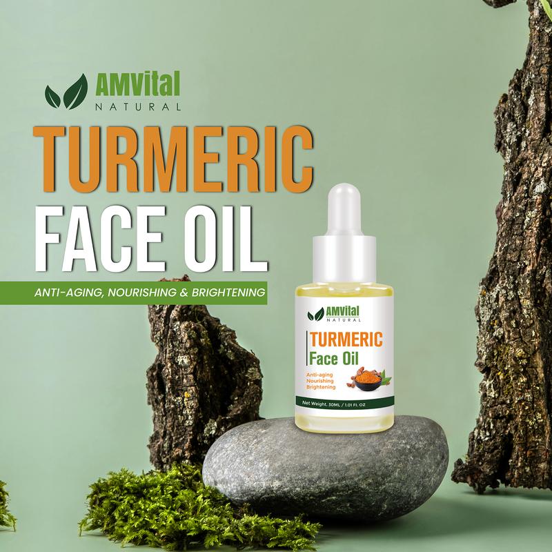 AMVital Turmeric Oil for Face - Pure and Natural Essential Oil for Moisturizing (30ml) Serums Skincare Gentle Comfort