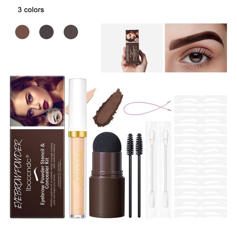 Eyebrow Powder & Concealer Set, 1 Box Long Lasting Eyebrow Powder & Concealer & Tools, Professional Eye Brow Makeup Tool for Women