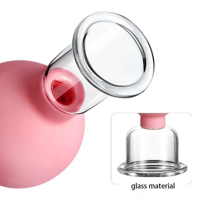 Facial Vacuum Cupping, 4 Counts set Facial Beauty Cupping Cups, Fireless Cupping, Glass Cupping, Vacuum Silicone Facial Beauty Jar, Professional Skincare Tools for Women