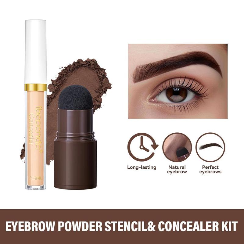 Eyebrow Powder & Concealer Set, 1 Box Long Lasting Eyebrow Powder & Concealer & Tools, Professional Eye Brow Makeup Tool for Women