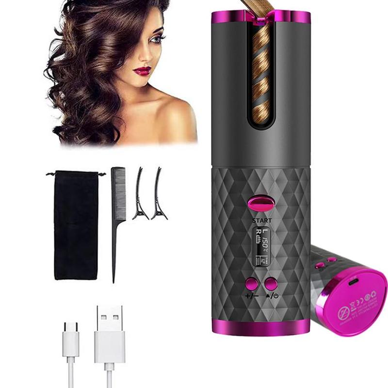 Fully Automatic Hair Curler, 1 Count Portable Rechargeable Hair Curling Iron, Hair Styling Tool for Home & Travel, Hairdressing Tool for Women & Girls, Hair Styling Tools