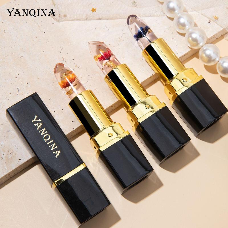 Temperature Color Changing Lipsticks, 3 Counts set Moisturizing Long Lasting Floral Lip Balm, Hydrating Lip Gloss for Girls & Women