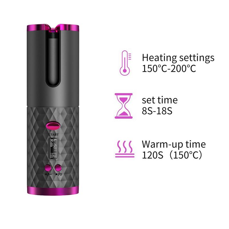 Fully Automatic Hair Curler, 1 Count Portable Rechargeable Hair Curling Iron, Hair Styling Tool for Home & Travel, Hairdressing Tool for Women & Girls, Hair Styling Tools