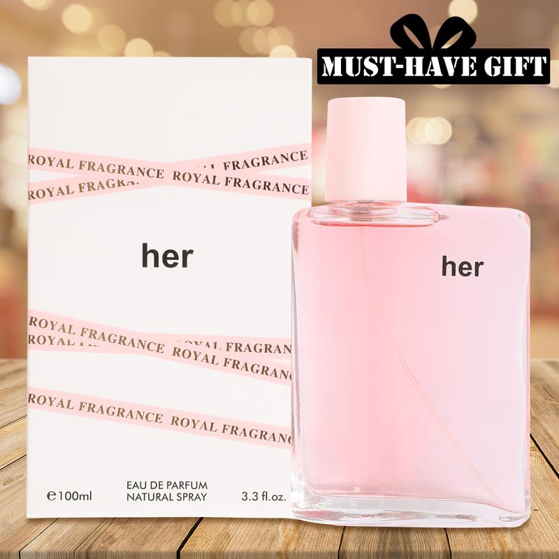 Her Royal Fragrance Eau de Parfum Natural Spray Perfume for Women 100ml 3.3fl.oz. - Fruity, Sweet, Woody, Musky and Powdery Scent