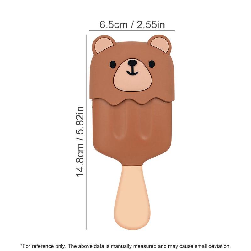 Cute Bear Design Hairbrush & Mirror Set, 1 Count Air Cushion Hair Comb & 1 Count Cute Mirror for Kids