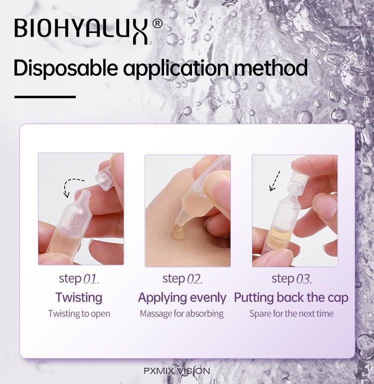 Biohyalux Ultra-Hydrating Serum, 1.5ml * 30PCs Hyaluronic Acid Glass Skin Single-Use Vials Skincare Comfort Hyaluronic Acid Glass Skin Single-Use Vials Skincare Comfort