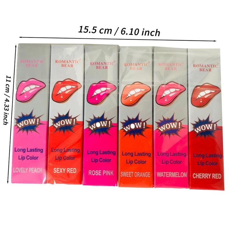 Waterproof Peel Off Lipstick for Music Festival Makeup, 6 Counts set Liquid Lipstick, Waterproof Long Lasting Lip Gloss, Tint Moisturizing Lip Film, Tear Off to Have Natural Lip Tinting, Back To School, Makeup Accessories for Summer Gift