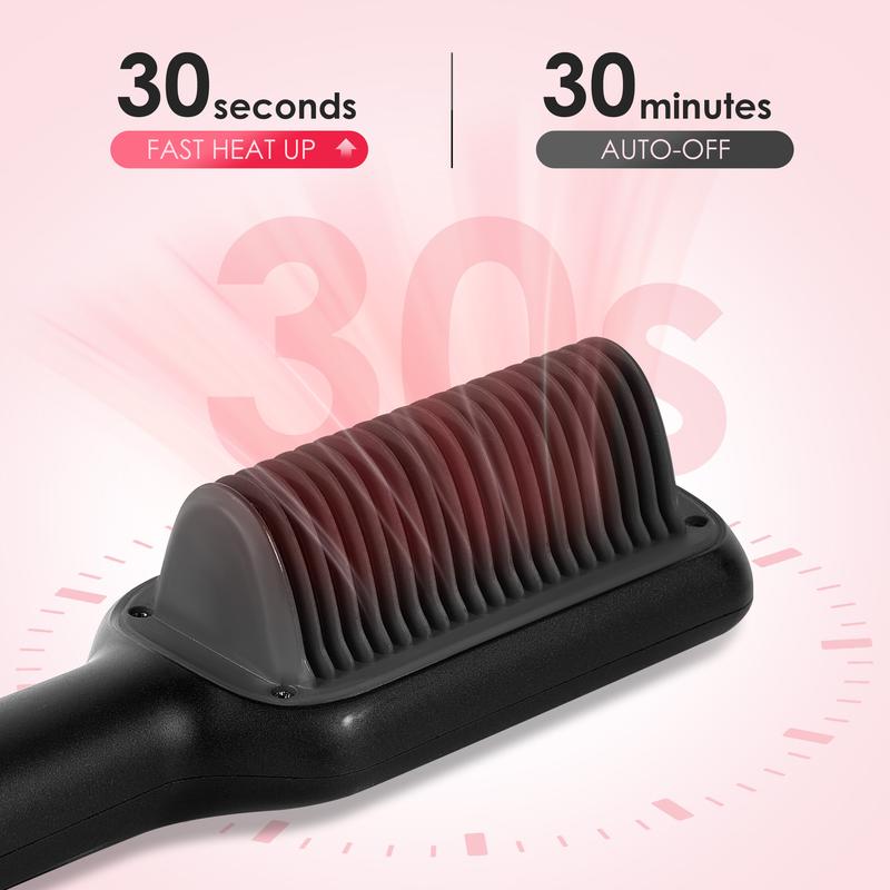 DOMIDO HALO - Gorgeous Hair Straightening Comb Styling Tool with 5 Temperature Settings and Dual Voltage for Premium Salon-Quality Results