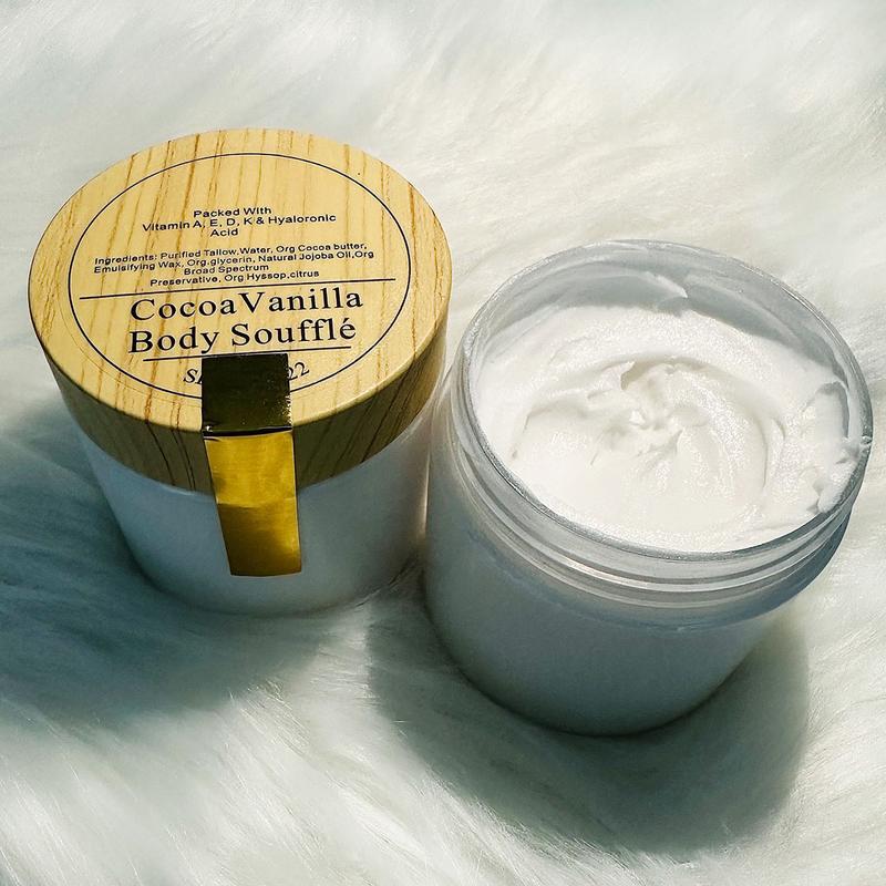 Cocoa Vanilla Body Soufflé Model 1 - Hydrating, Soothing, and Healing Skincare - Chocolate, Body Care Lotions Cosmetic Skin Repair