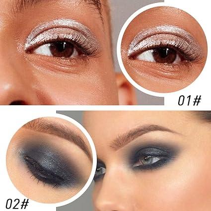 4Pcs Black Brown Silver Gray Gel Eyeliner Pencil,Natural Black Eyeliner Cream Waterproof Smudge Proof,Eye Liner Black Smokey Eyeshadow Palette, Cryon