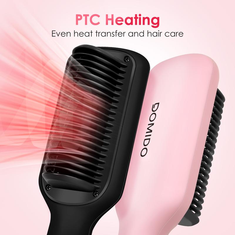 DOMIDO HALO - Gorgeous Hair Straightening Comb Styling Tool with 5 Temperature Settings and Dual Voltage for Premium Salon-Quality Results