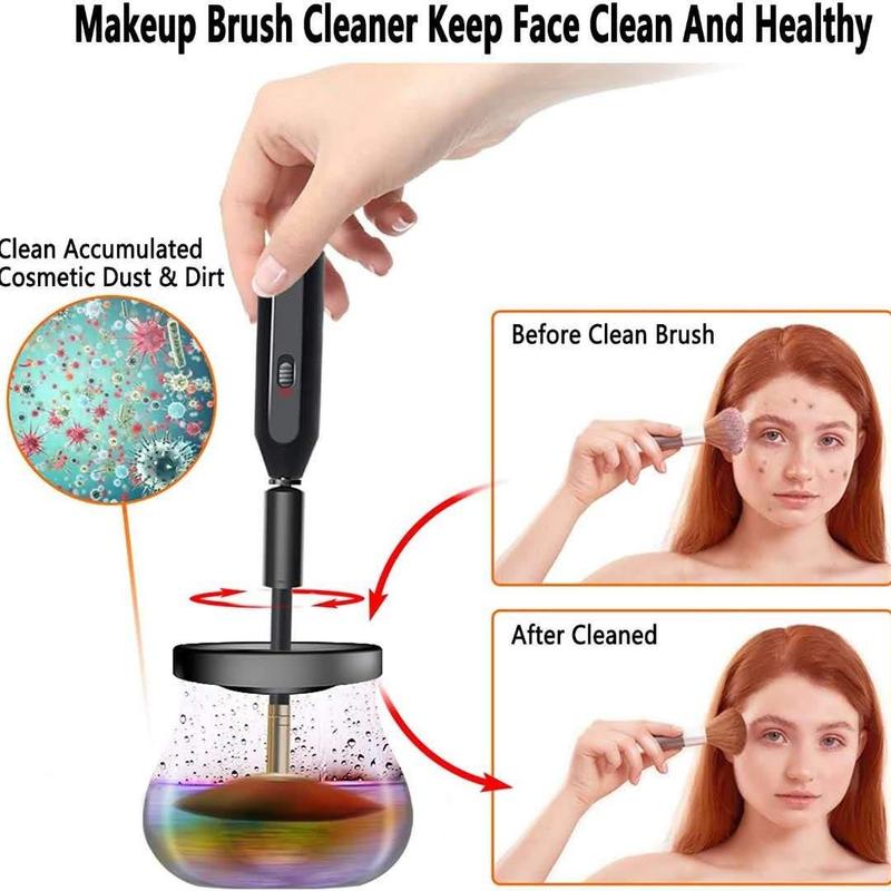 Electric Makeup Brush Cleaner and Dryer, Quick and Easy Clean and Dry within A Minute, 8 Rubber Tube Sets Of The Best Brush Care Makeup Brush Cleaner, Gift Birthday Gifts, Christmas Gifts To Family Female Friends, Stocking Filler