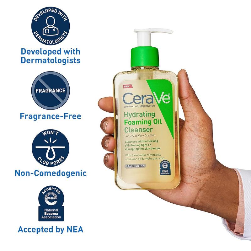 CeraVe Very Dry Skin Duo: Hydrating Foaming Oil Facial Cleanser (Dry to Very Dry Skin) & NEW CeraVe Intensive Moisturizing Lotion (Dry to Very Dry Skin + 5% Hydro-Urea)