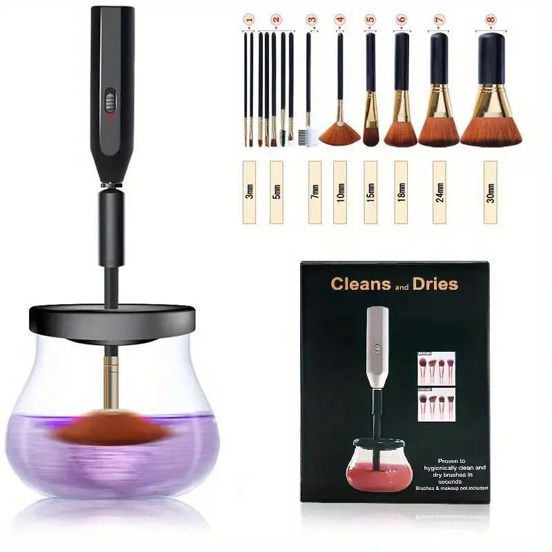 Electric Makeup Brush Cleaner and Dryer, Quick and Easy Clean and Dry within A Minute, 8 Rubber Tube Sets Of The Best Brush Care Makeup Brush Cleaner, Gift Birthday Gifts, Christmas Gifts To Family Female Friends, Stocking Filler