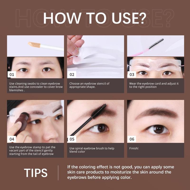 Eyebrow Powder & Concealer Set, 1 Box Long Lasting Eyebrow Powder & Concealer & Tools, Professional Eye Brow Makeup Tool for Women