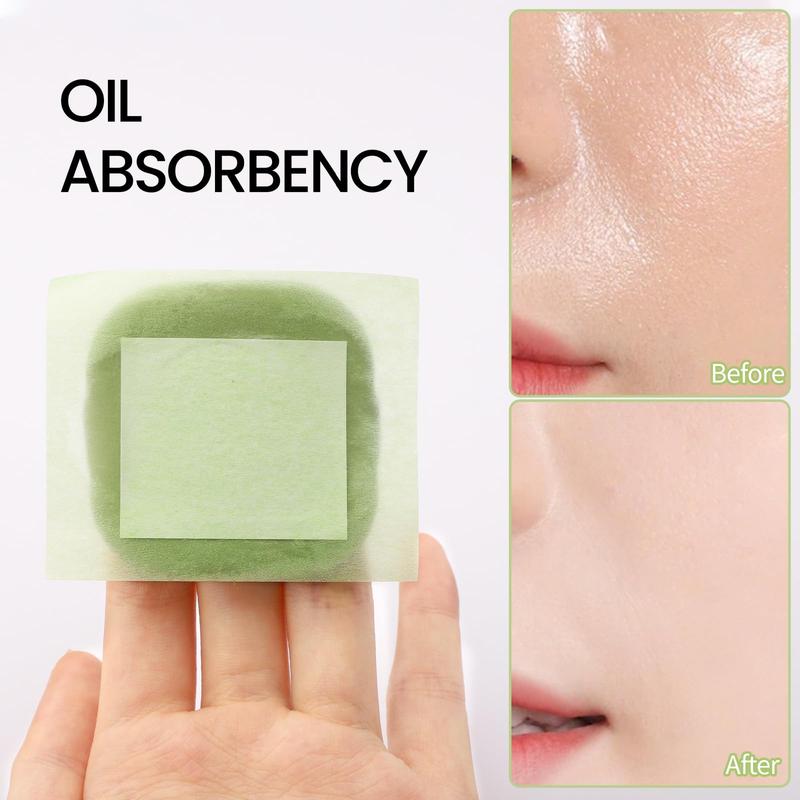 Oil Blotting Sheets for Face with Mirror and Puff, 300 Sheets Oil Blotting Paper for Oily Skin, Face Oil Absorbing Sheets, Natural Oil Control Film, Absorb Excess Oil, Makeup Friendly