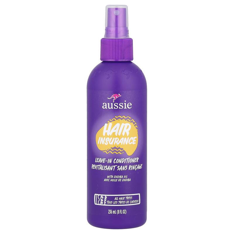 Aussie Hair Insurance, Leave-In Conditioner with Jojoba Oil, All Hair Types, 8 fl oz (236 ml)