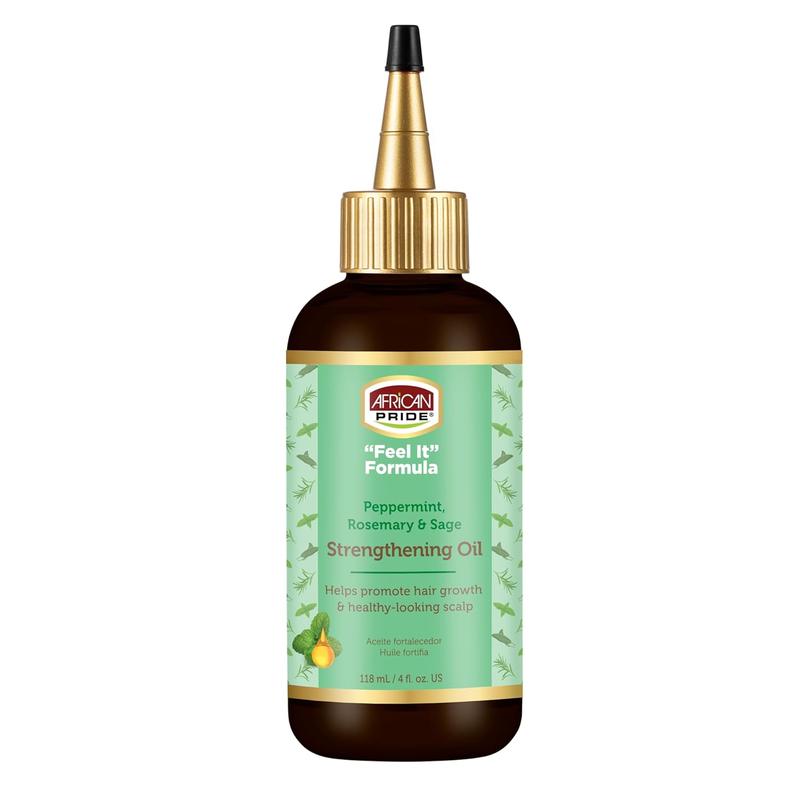 Feel-It Formula Strengthening Oil with Rosemary Oil, Peppermint Oil and Sage - Helps Promote Hair Growth, Nourishing Treatment for Split Ends and Dry Scalp for All Hair Types, 4 fl oz.