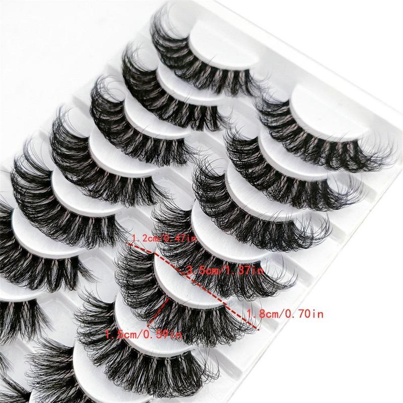 D Curl False Eyelashes, 10 Pairs Cosmetic Volumized Cluster Lashes, Strip Lashes Cluster Eyelashes Extensions Kit, Lash Extension Kit for Women