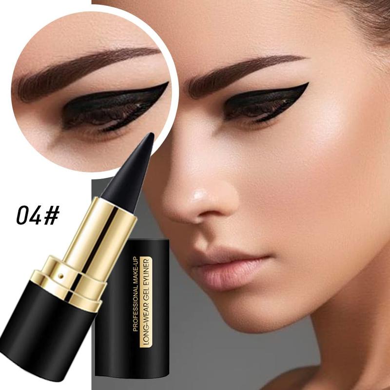 2Pcs Black Gel Eyeliner Pencil Set,Natural Cream Eye Liner Waterproof Smudge Proof,Cat Eye Black Smokey Eyeshadow Palette Stick Crayon,Goth Halloween Makeup,delineador de ojos contra el agua Lipliner Cosmetic