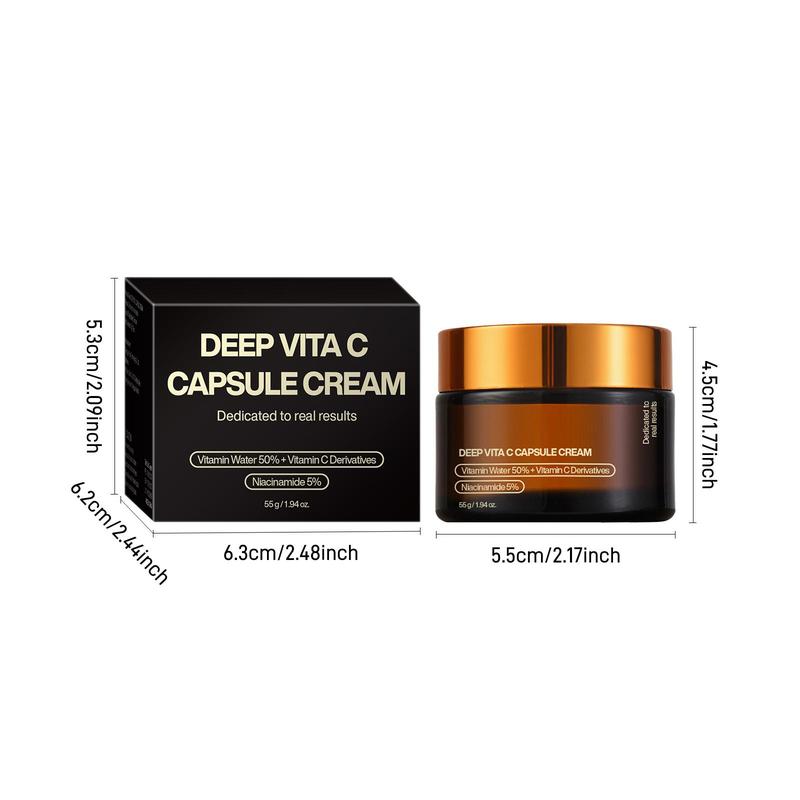 Deep Vita C Capsule Cream, Golden Boba Cream, Dark Spot, Pigmentation, Wrinkles Appear Reduced, Skin Elasticity Care