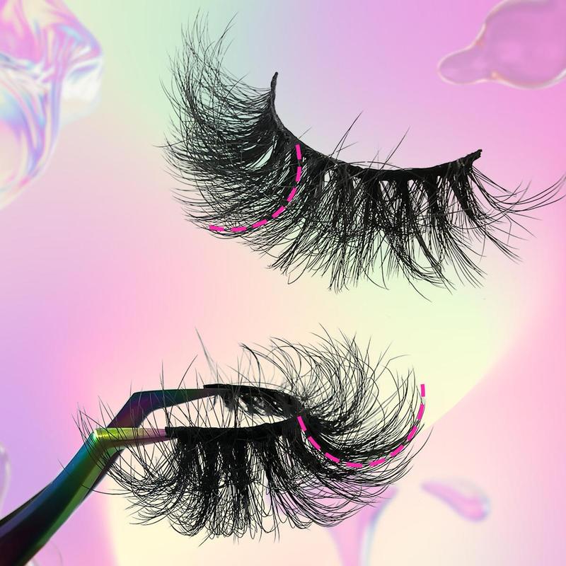 Cat Eye Cosmetic False Eyelashes for Lash Extensions, 5 Pairs Natural Look Eyelash Extensions, Fluffy Thick Faux Eyelashes, Eye Makeup Product for Women, Cosmetic Lash Extensions Gift