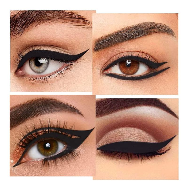 2Pcs Black Gel Eyeliner Pencil Set,Natural Cream Eye Liner Waterproof Smudge Proof,Cat Eye Black Smokey Eyeshadow Palette Stick Crayon,Goth Halloween Makeup,delineador de ojos contra el agua Lipliner Cosmetic