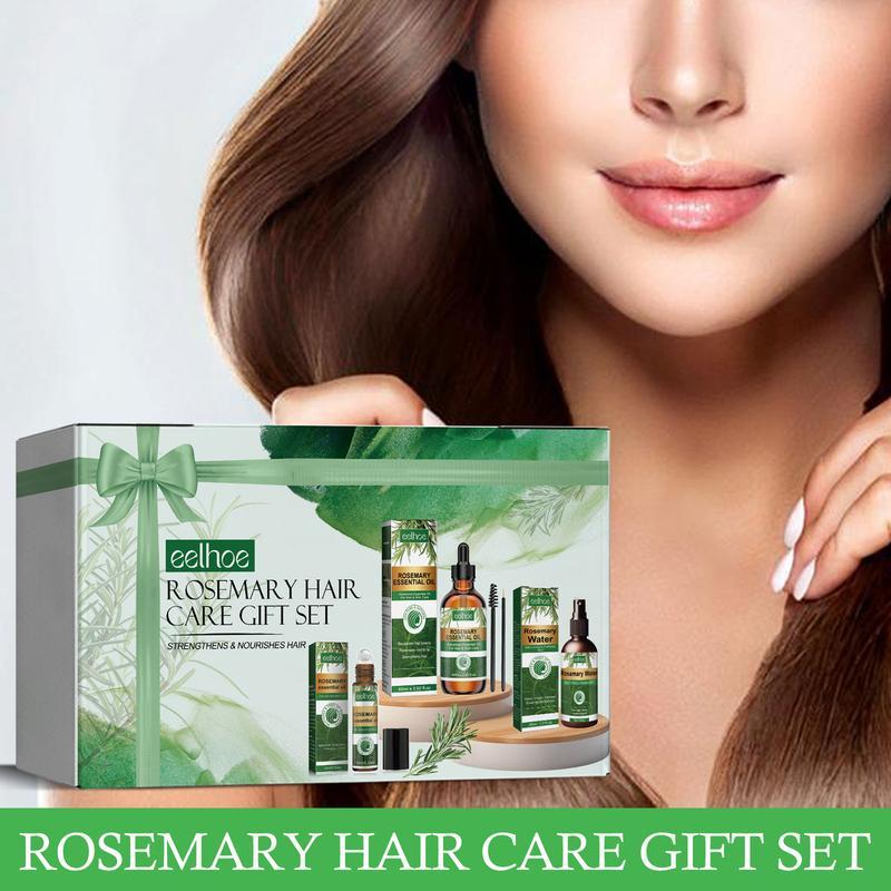 Rosemary Hair Care Gift Set, 3 Counts set Including Hair Oil, Roller Oil & Spray Water, Hair Care & Styling Product for Women & Men