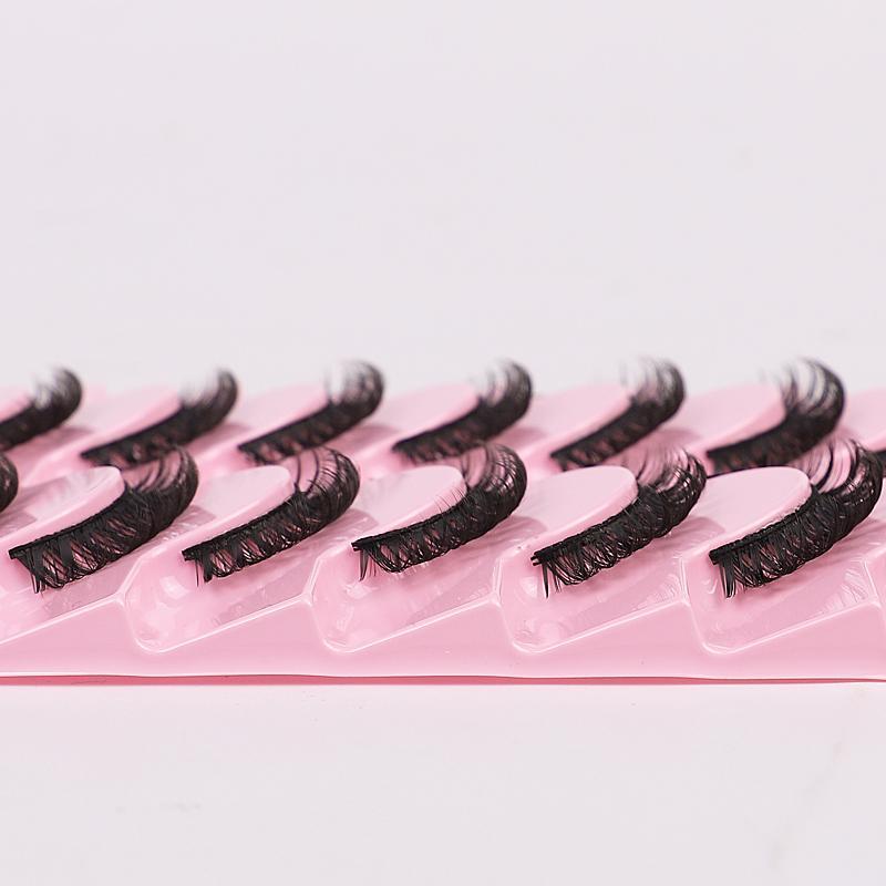 10 Pairs Fluffy False Eyelashes, Wispy Cat Eye Faux Cluster Lashes, Natural Curling Eye Makeup Strip Lashes, Full Volume Eyelash for Lashes Extension