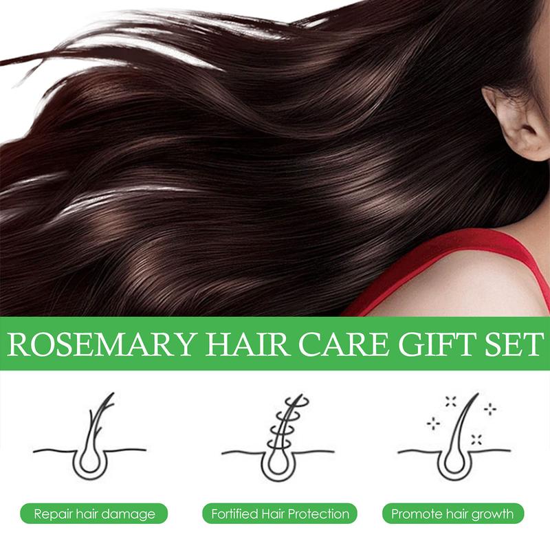 Rosemary Hair Care Gift Set, 3 Counts set Including Hair Oil, Roller Oil & Spray Water, Hair Care & Styling Product for Women & Men