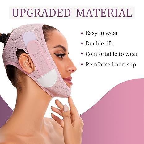 V-Line Mask Double Chin Reducer Strap for sleeping jawline Shaped Face slimming Jaw Exerciser lift tape Contour Adjustable Facial Tightening Comfort