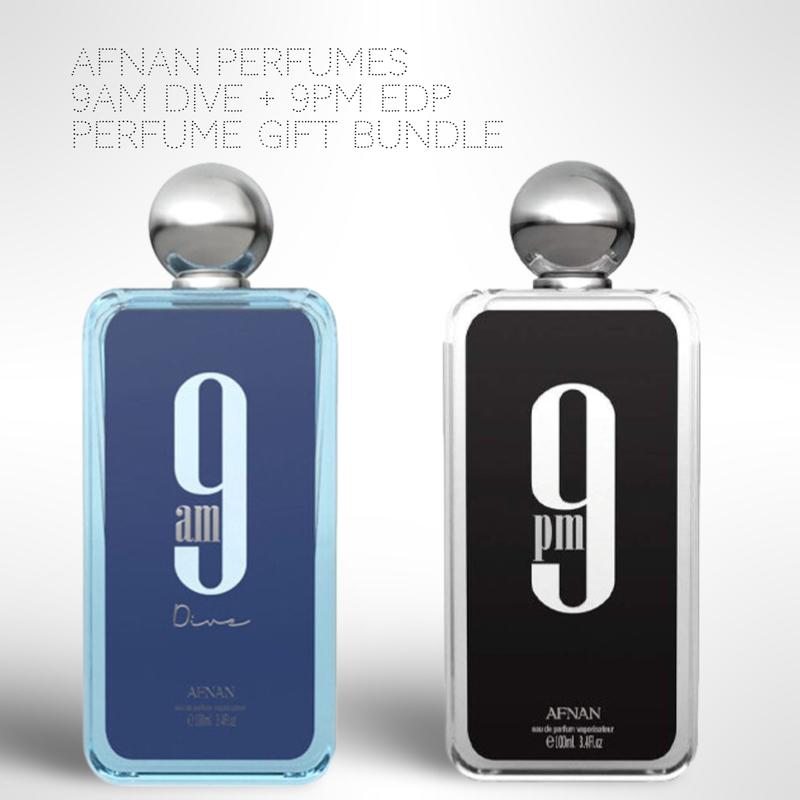 Afnan Perfumes 9AM Dive + 9pm EDP 100ML (3.4Oz) By Afnaan - Long Lasting Fragrance For Men - Fragrance Bundle