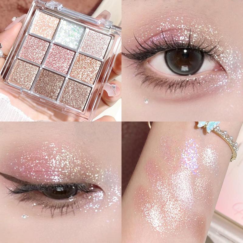 Glitter Eyeshadow Palette, 2 Counts set Shimmering Eyeshadow Makeup Palette, Long Lasting Eyeshadow Makeup Product For All Styles, Christmas Gift