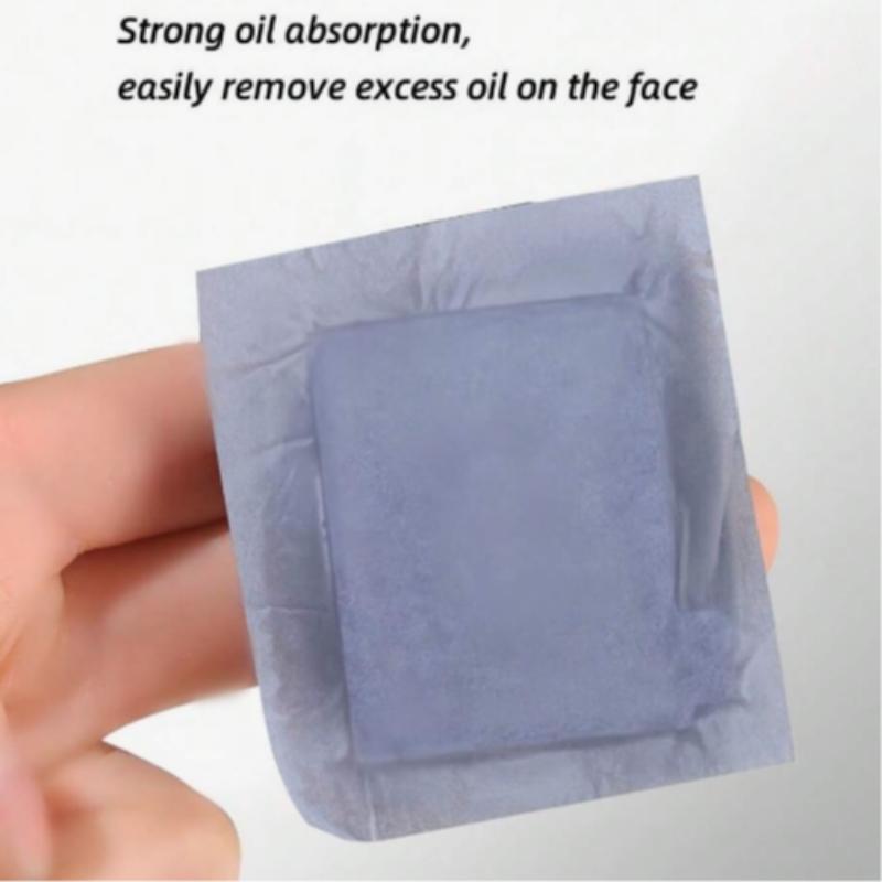 Portable Oil Absorbing Face Paper with Mirror & Puff, 100pcs set Oil Control Face Paper, Makeup Blotting Paper for Oily Skin