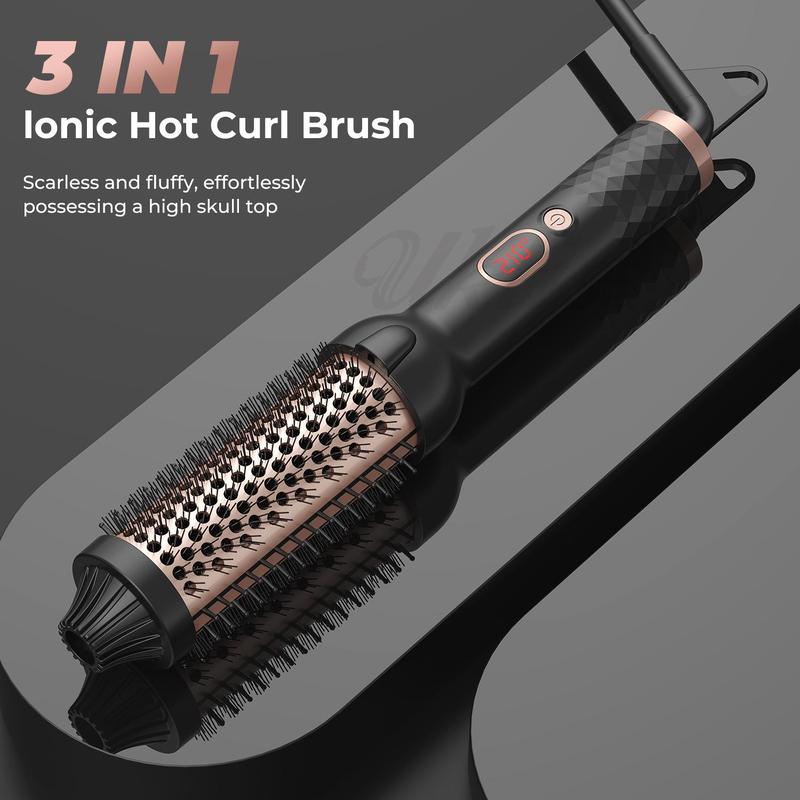 3 in 1 Multifunctional Negative Ion Hair Curler, Hair Curling Wand, Hair Straightener Brush, Automatic Hair Styling Tool for Home & Salon Use