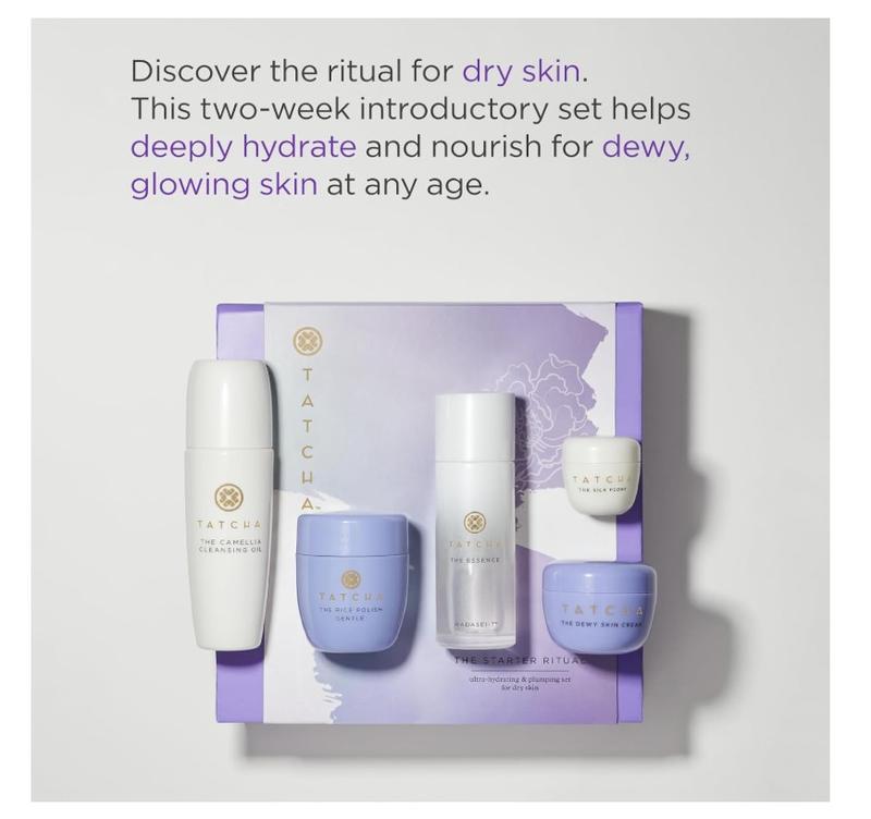 Tatcha The Starter Ritual Set - Ultra Hydrating for Dry Skin | 2 Week Introductory Set | $92 Value