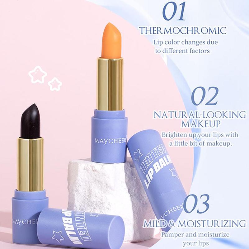 Natural Look Color Changing Lipstick Kit, 3 Counts set Moisturizing Tinted Lip Balm, Easy Coloring Lip Sticks, Girls & Women Makeup Accessories, Lip Makeup Products, Birthday Gifts