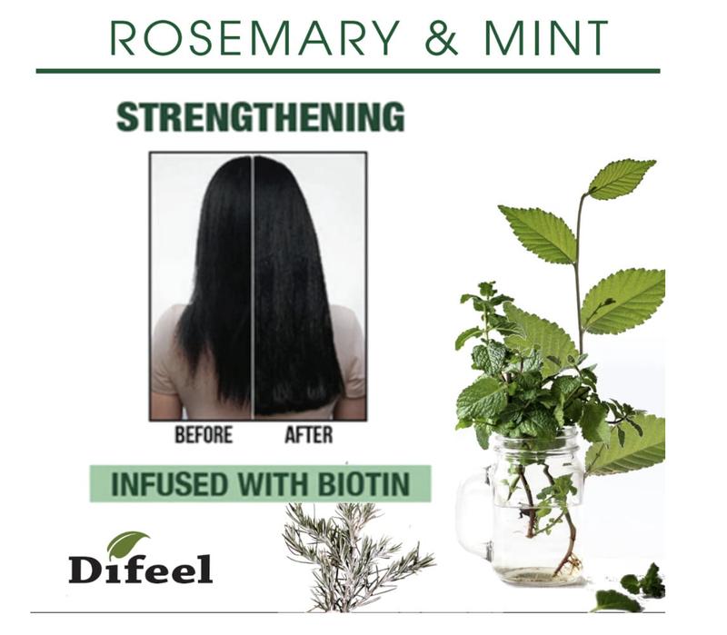 Difeel Rosemary and Mint Root Stimulator with Biotin 2.5 oz. - Hair Growth Scalp Treatment, Rosemary Mint Oil for Hair Growth