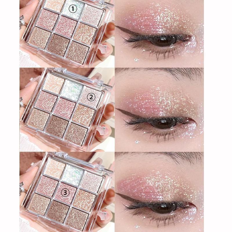 Glitter Eyeshadow Palette, 2 Counts set Shimmering Eyeshadow Makeup Palette, Long Lasting Eyeshadow Makeup Product For All Styles, Christmas Gift