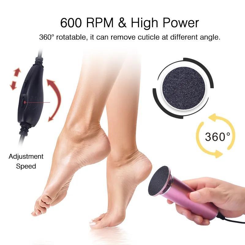 Electric Foot File, 1 Box Electric Foot Callus Remover & 120pcs Sandpaper, Professional Pedicure Tool for Home & Salon Use, Christmas Gift Ideas