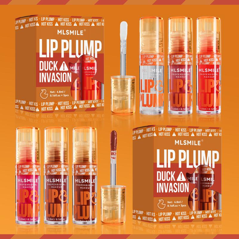 Duck Lip Plumping Oil Lip Gloss Set Mirror Lip Glaze Pearlescent Lip Gloss Lip Balm Lip Oil Transparent Lip Gloss Lipstick Makeup