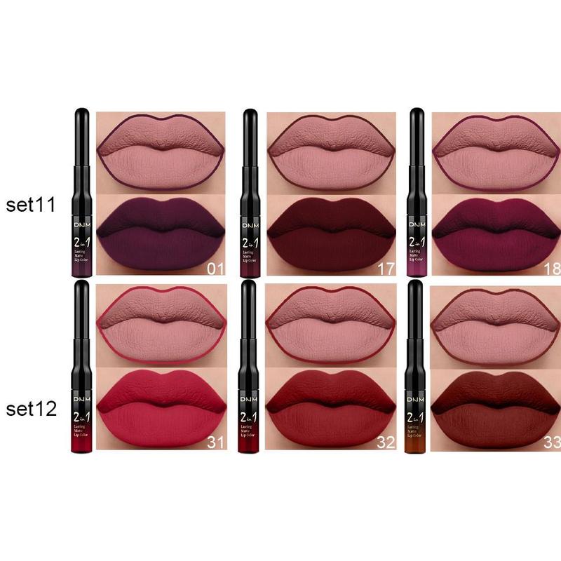 Evpct 3Pcs Dark Red Purple Plum Lip Stain Paint Matte Lip Liner and Lipstick Set Long Lasting Smudge Proof lipstick Matte Matte Long Lasting 24 Hours Waterproof Matte Original 24 Hours