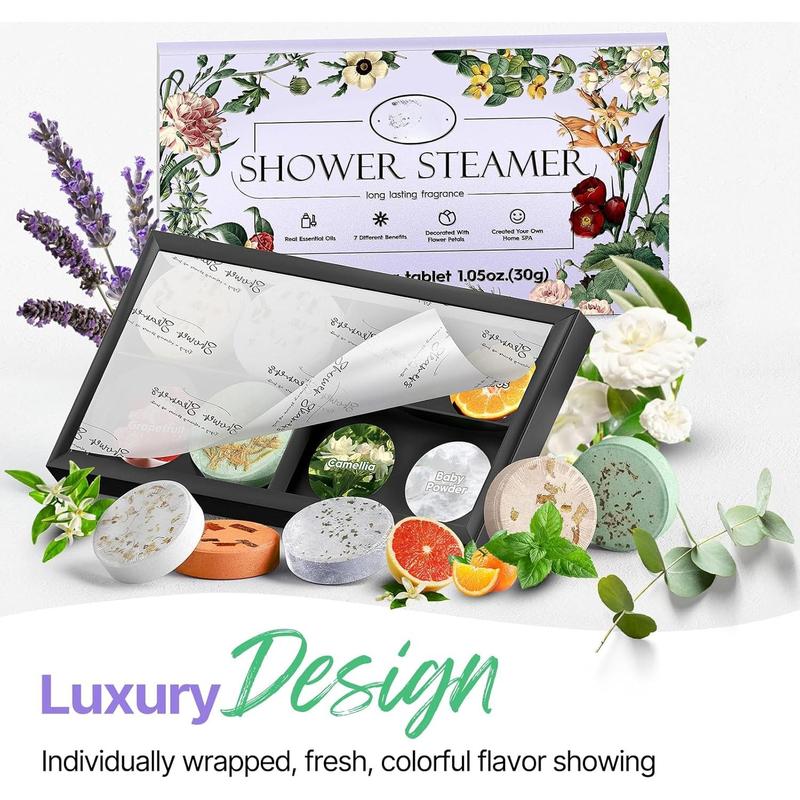 Shower Steamers 8 Pack Gifts for Women, Men, Mom, Teen Lavender Natural Essential Oil Home Spa Self Care Relaxation Stress Shower Bombs Birthday Gifts