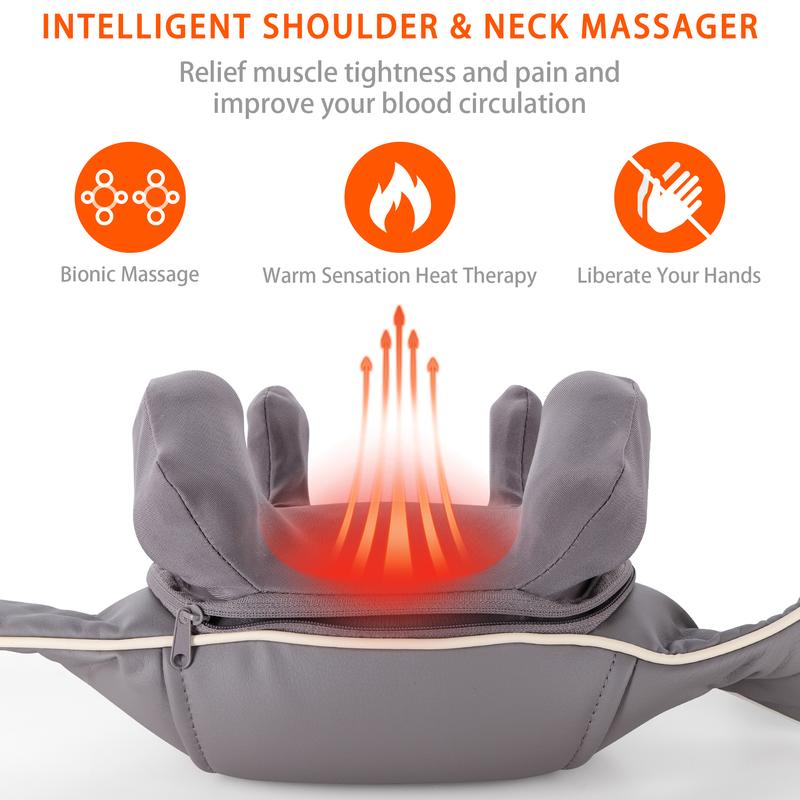 Purehealth electric neck massager 5D kneading and finger pressure massage for relieving neck and shoulder pain, holiday gift, Christmas gift