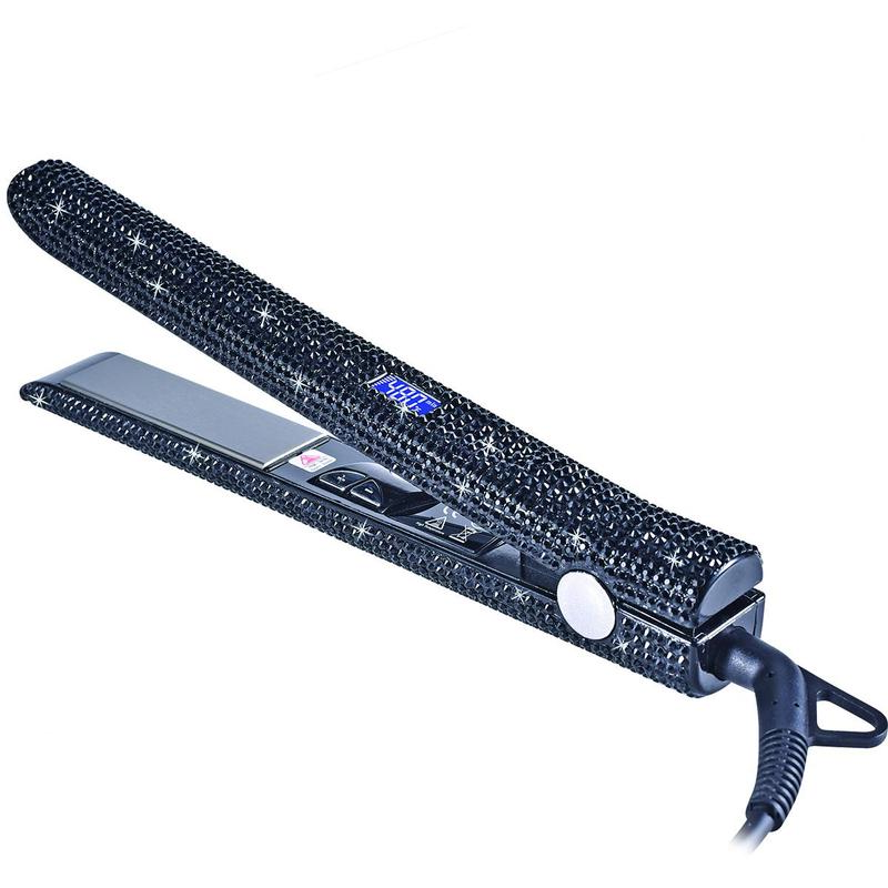 Silk Press Electric Heated Hair Straightener, Professional Titanium Heated Hair Straightener, Bling Titanium Hair Flat Iron for Home & Salon Use