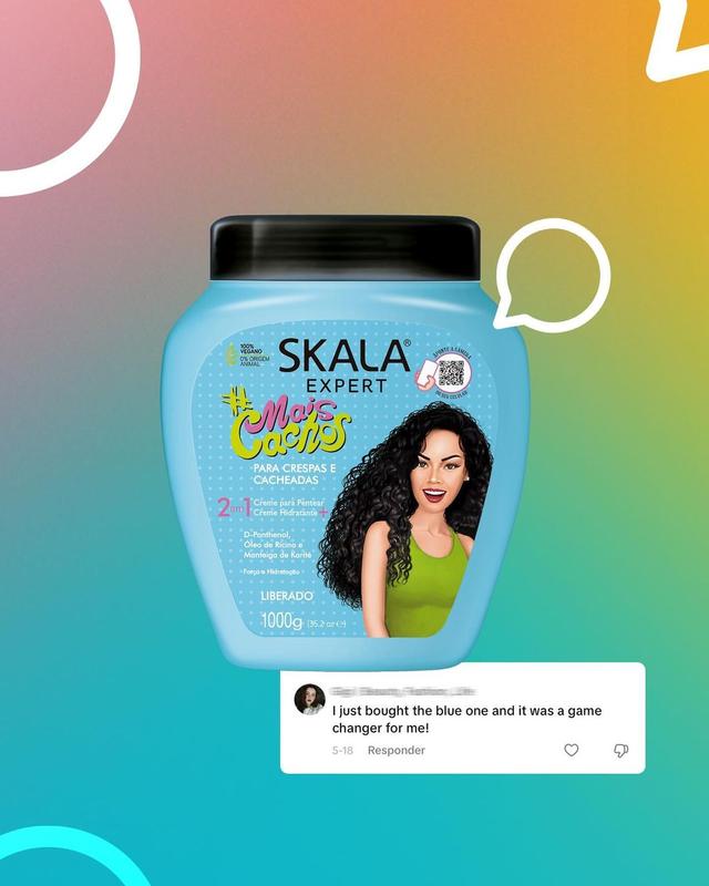 Skala Expert Viral Brazilian Curly Hair Care 4-Pack: 2 Maracuja + 2 Blue Mais Cachos (35.2 oz Each) – Skala Shampoo, Conditioner & Treatment