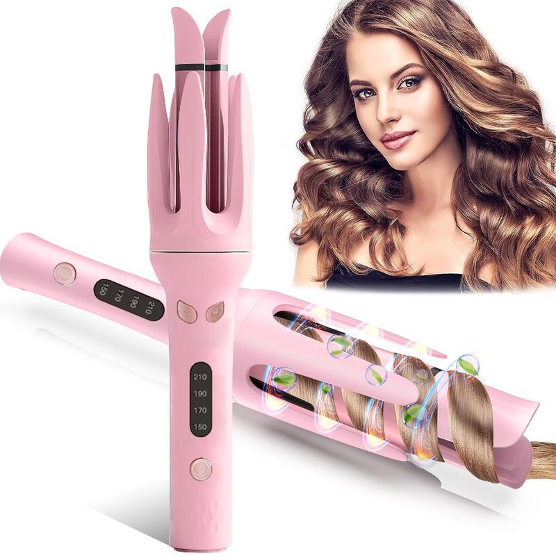 Electric Heated Hair Curler, 1 Box 4 Heat Levels Rotating Curling Iron, Professional Long-lasting Electric Big Wave Hair Styling Tool for Beach Waves