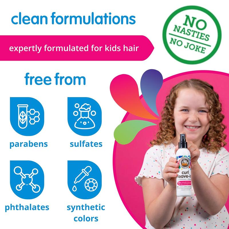 So Cozy Curl Leave in Conditioner Spray - Kids Hair Detangler Spray & Leave-In Conditioner for Curly Hair Paraben-Free & Detangler Spray for Kids Tangle-Free Curls, 5.2 Fl Oz, Packaging May Vary SoCozy